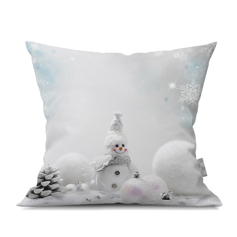

2022 Новый Рождественский Снеговик Персиковая Кожа Наволочка Милый Мультфильм Поясная Подушка Задняя Украшение Для Дома 40x40cm