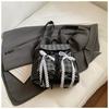 Mochila fofa de laço de outono para mulheres, grande capacidade, face macia, mochila casual para estudantes, bolsa escolar