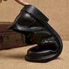 British Style Men's Leather Shoes Summer Business Casual Formal Shoes Breathable Soft Soled Strap Leather Shoes Top Layer Cowhide Leather Shoes