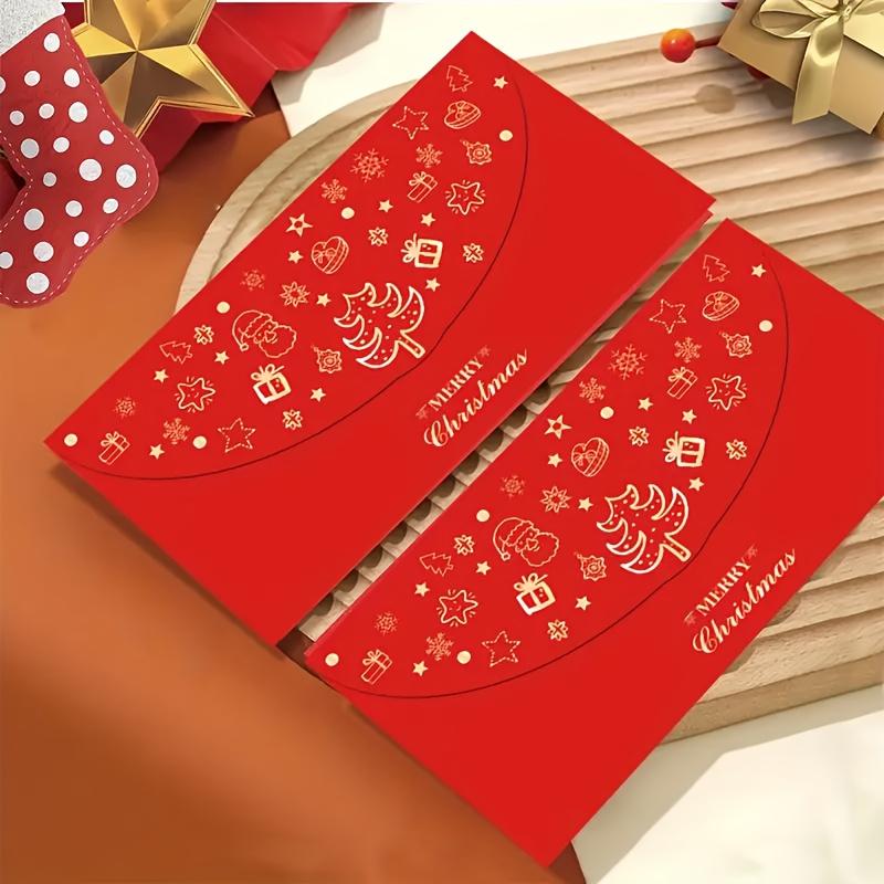4/8pcs Decorative Envelopes for Gifts, Featuring Golden Foil Designs, Perfect for Christmas, Festivals, New Year Celebrations