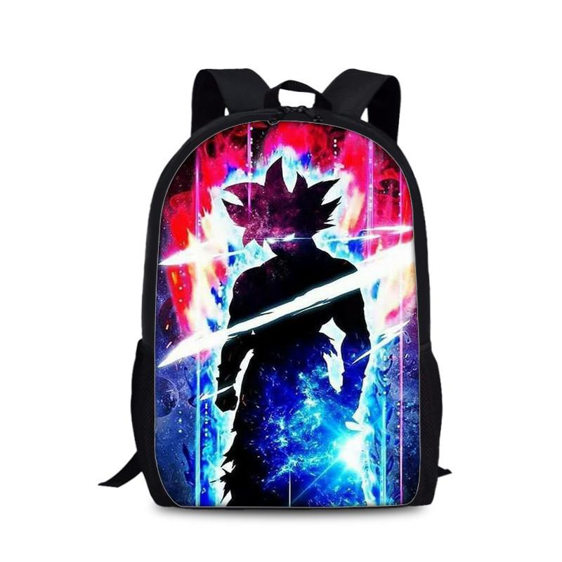 Dragon Ball Goku Printed Nylon Book Backpack For Students And Daily Use