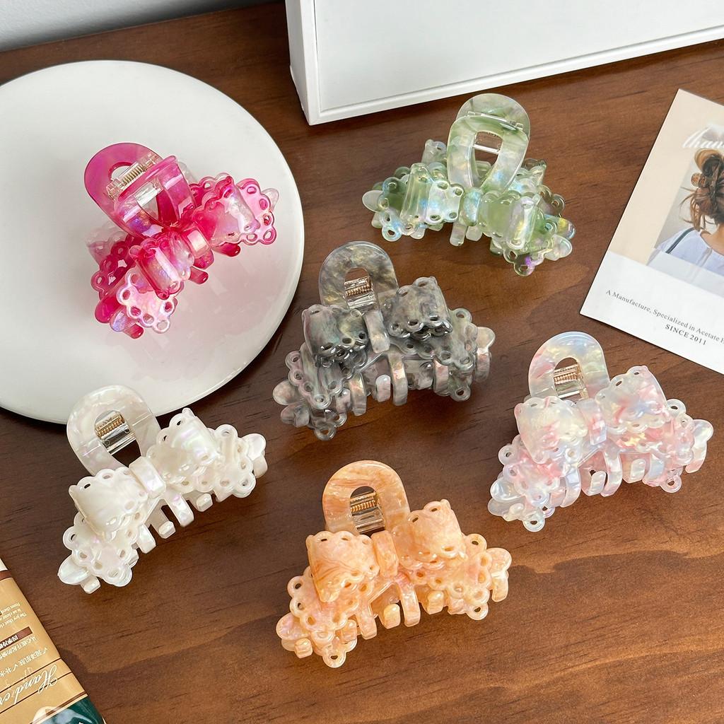 Elegant Lace Bow Hair Clip In Assorted Colors Stylish High Ponytail Accessory