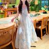 Floral New Suspender Dress Beautiful Design Waist Show Vacation Children Long Dress Seaside Summer
