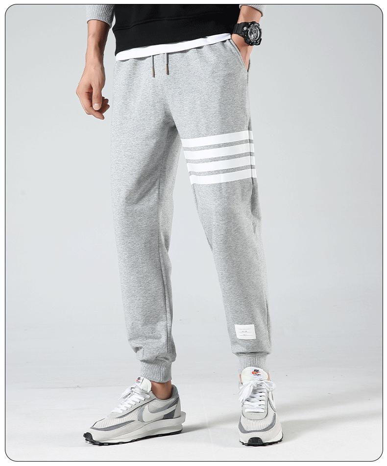Men's Tide Brand Four-Stripe Casual Jogger Sweatpants - Trendy, Versatile Cotton for Spring and Autumn