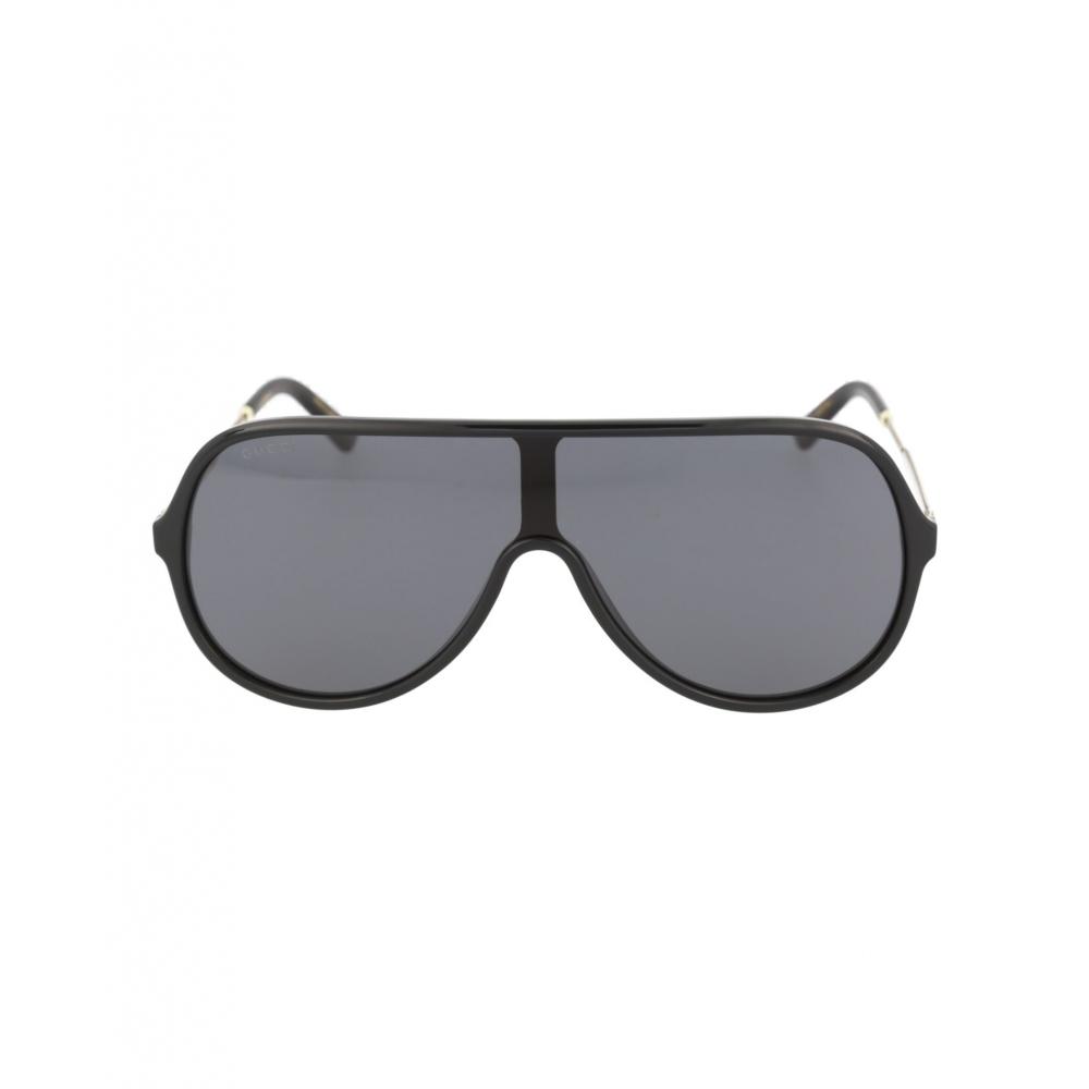 

Gucci Солнцезащитные очки Shield Frame Injection Wrap черный, золотой, серый