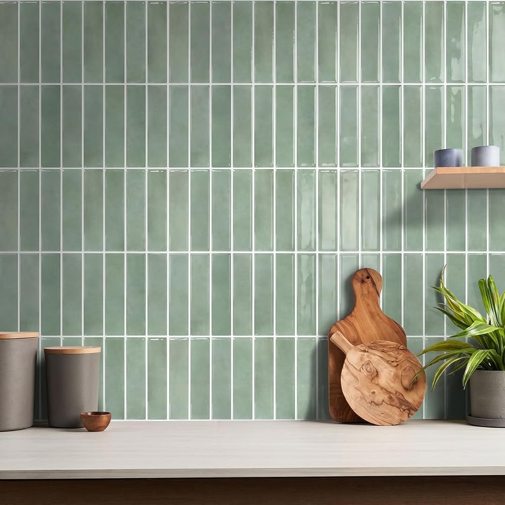COMSTICKC 3D Tile Stickers, Waterproof, Heat Resistant, 10 Pieces, 305 x 305 cm, DIY for Kitchen,