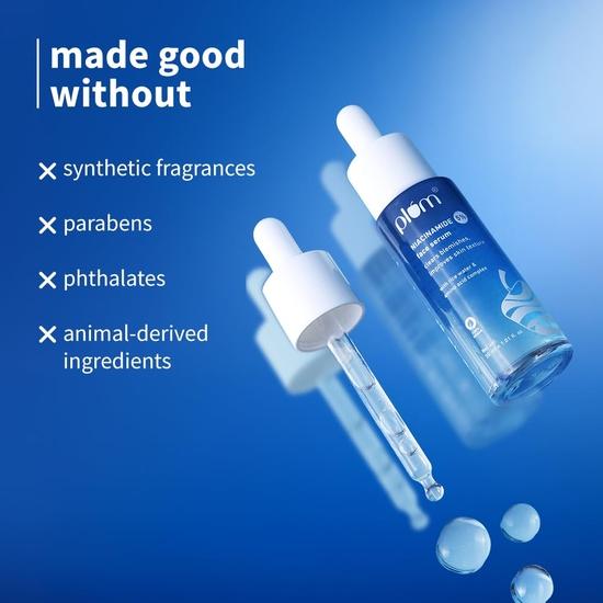 Plum 5% Niacinamida Face Serum para Limpar | Com Água de Arroz | Todos os Tipos de Pele | Mulheres e Homens | Sem Fragrância | 100% Vegano | 30 ml