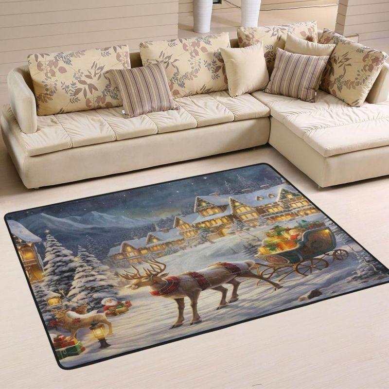 Christmas Carpet for Living Room Home Decoration Large Rugs Santa Claus Kids Room Children Bedroom Bedside Mats New Year Gifts