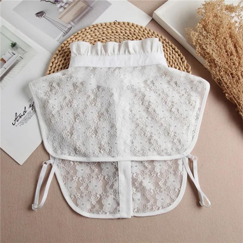 Female Lace Detachable Collar Vintage Solid Stand Fake Collar Blouse Top Adjustable Women Clothes Ladies False Collar