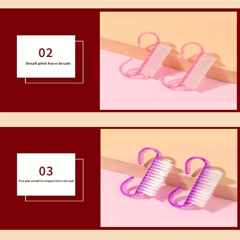 Colorful Translucent Nail Cleaning Brushes Soft Bristle Portable Nail Scrubber for Home Use Professional Nail Salons Manicure