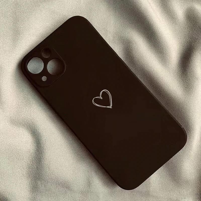 

Простой милый чехол для телефона с рисунком сердца для пары для iPhone 17 16 15 14 13 12 11 Pro Max Mini SE4 7 8 Plus 17E Air Ударопрочный мягкий чехол iPhone 17