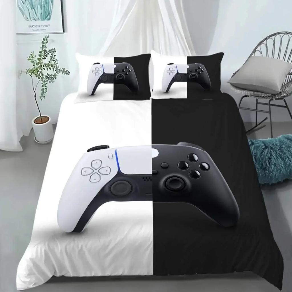 3D Gedrucktes Spiel Gamepad Bettwäscheset Jungen Mädchen Einzelgröße Queen-Size Bettbezug Kissenbezug Bett Kinder Erwachsene Mode Heimtextil