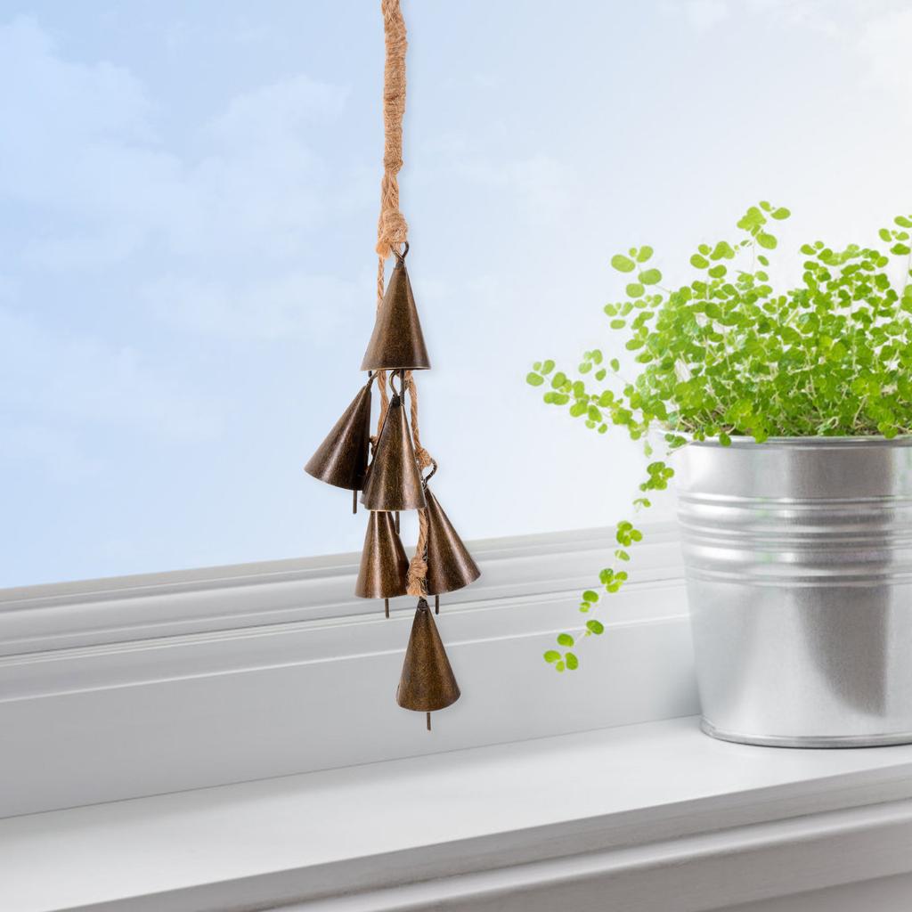 Witch Bell Hanging Ornament Decorative Metal Wind Bell Door Wall Hanging Home Decor Protection Wind Chime Festival Gift