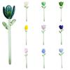 Mini Glass Flower Ornament Handmade Colored Glass Flower Miniature Collectible Tiny Flower Decoration for Table Centerpiece Bookshelves Micro
