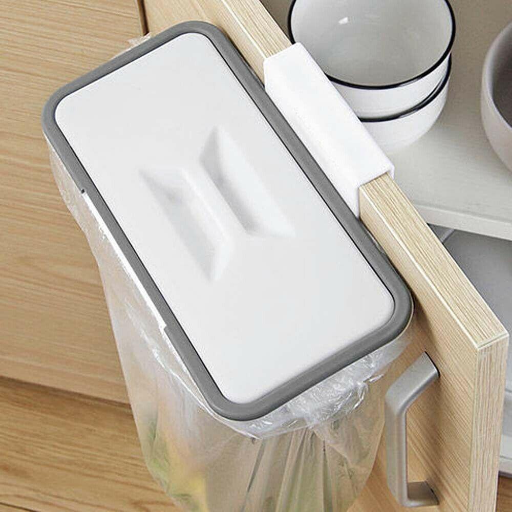Bag Carrier Kitchen Waste Bin Rubbish Bag Holder Attach-A-Trash Hanging Cupboard Rubbish Bracket