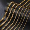 Skyrim Edelstahl Goldfarbe Kastenketten Halskette Herren Damen Basic Punk 2-7mm Dick Lang Ketten Minimalistischer Schmuck Großhandel
