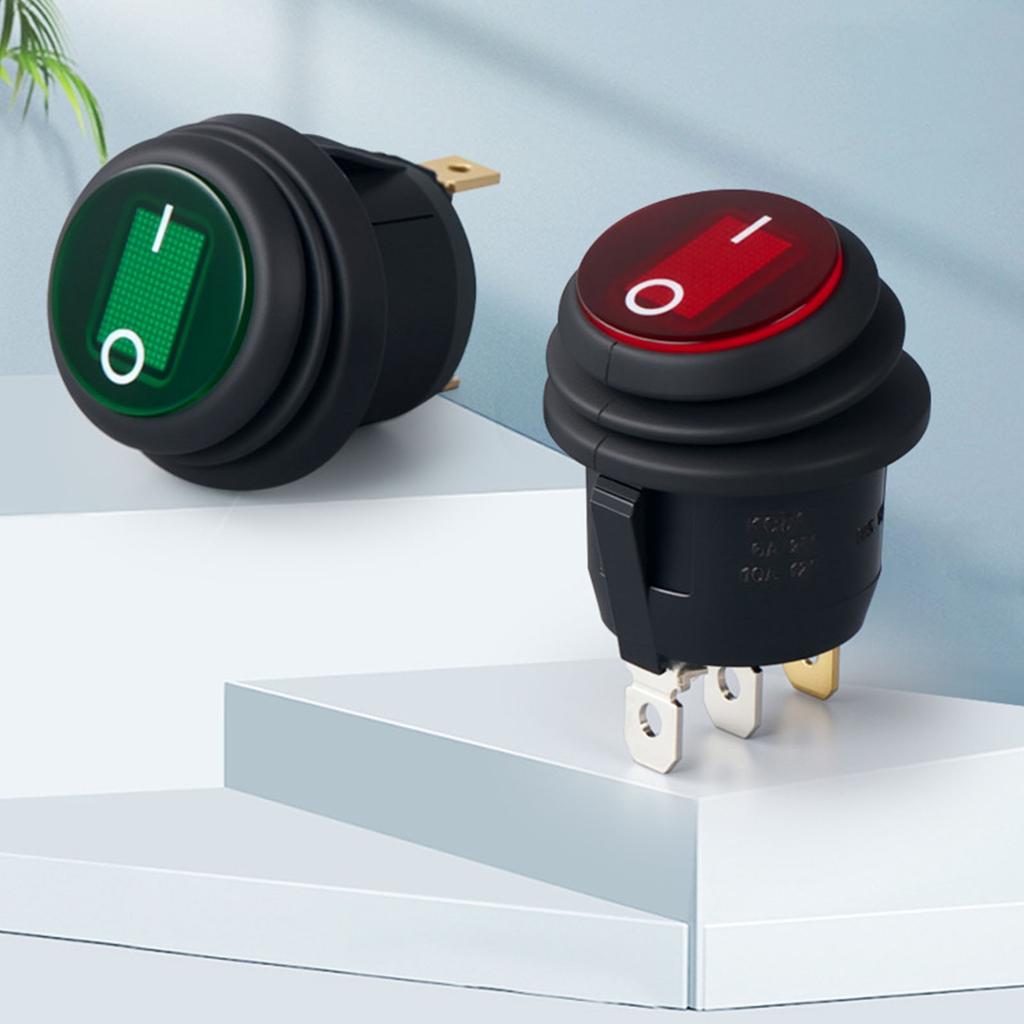 Waterproof and Oil Resistant Round Rocker Switches 2 Pin 2 Position for Home Appliances and Industrial Control