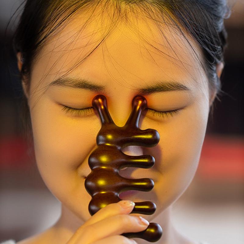 

Деревянная терапевтическая массажная расческа для головы, лица, кожи головы, массажер Гуа Ша, натуральный массажер для лица из сандалового дерева с широкими зубцами, скребковый массажер для тела Гуаша 1pcs