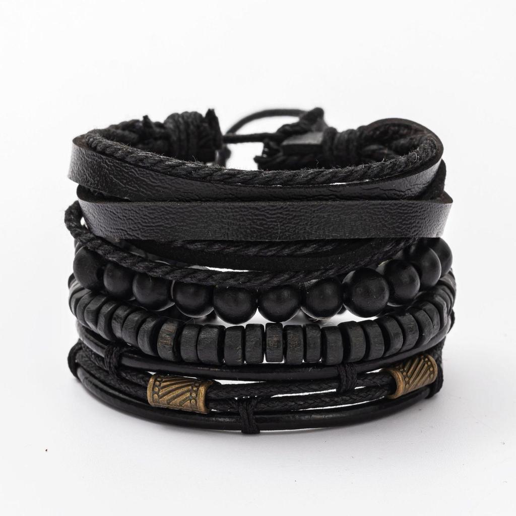 Unisex Handmade Woven Leather Bracelet - European and American Style Jewelry