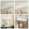 Wall Mounted Six Rows Hooks Heavy Duty Kitchen Storage Hook Towels Robe Hook  Home Organization