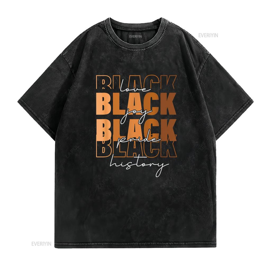 Black Women History Month Retro T Shirt vintage Washed homme Breathable Comfortable Stylish Stretched streetwear Slightly
