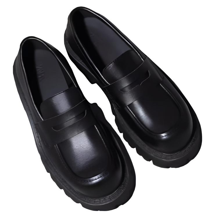 Zara Pu Versatile Slip-On Loafers Men Shoes Black 2660620800