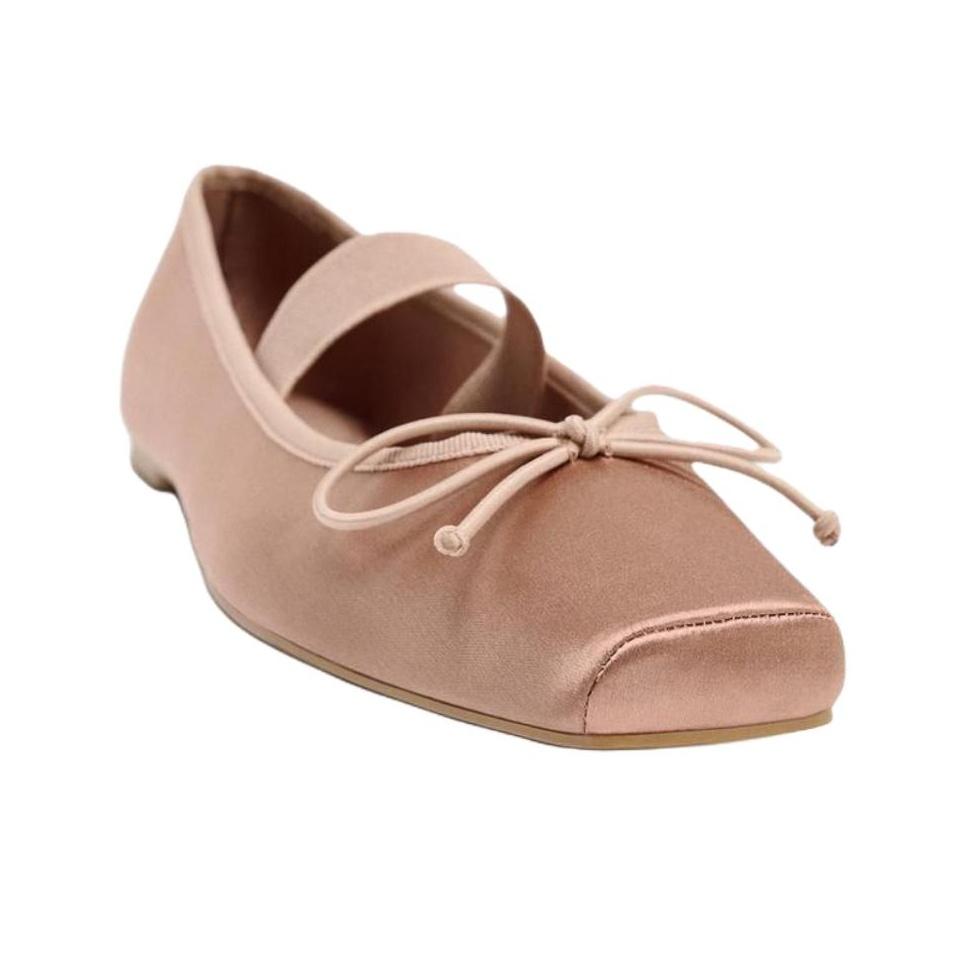 Zara Simple Comfortable Flat Mary Jane Shoes 1.5cm Women Shoes Rose-Red 2508610050
