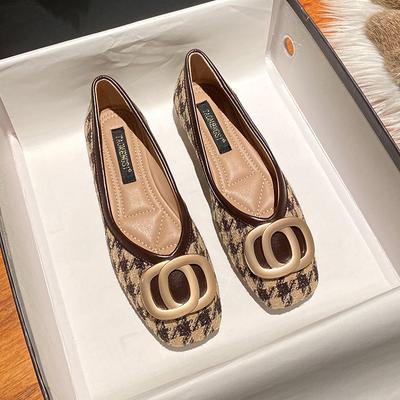 2024 Mode Frau Schuhe mit eckiger Spitze Slipper Lässige flache Schuhe mit flachem Ausschnitt Strass Damen Niedliche Barfußschuhe Übergröße