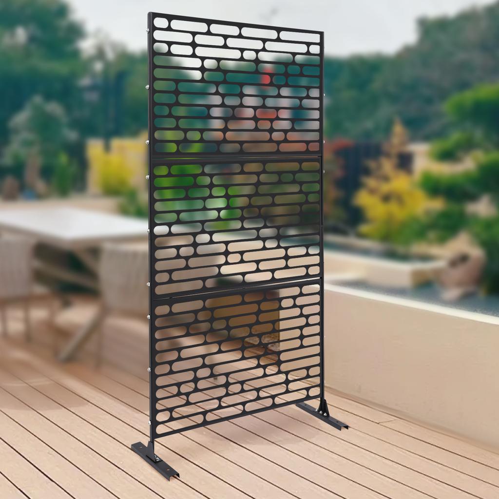 Outdoor Privacy Screen, Black Windproof Fence Panel for Patio Garden, Decorative Room Divider, Mesh Shade Panel, 90x40x190cm