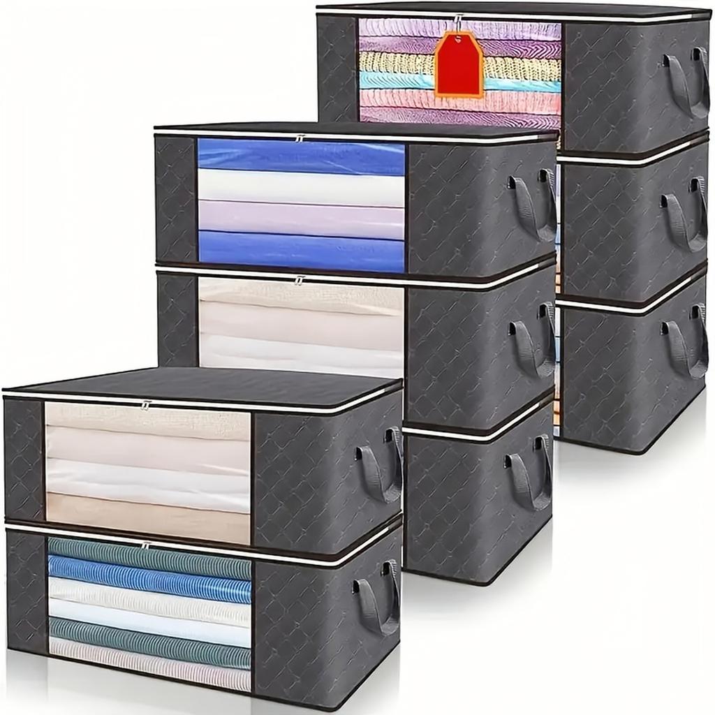 Gray Large Horizontal Storage Bag (70 50 30 cm) for Home Organizing and Closet Storage