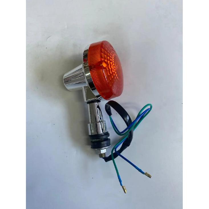 Motorcycle Turn Signal Indicator Light for GN125 125cc Amber Blinker Lamp with Chrome Housing