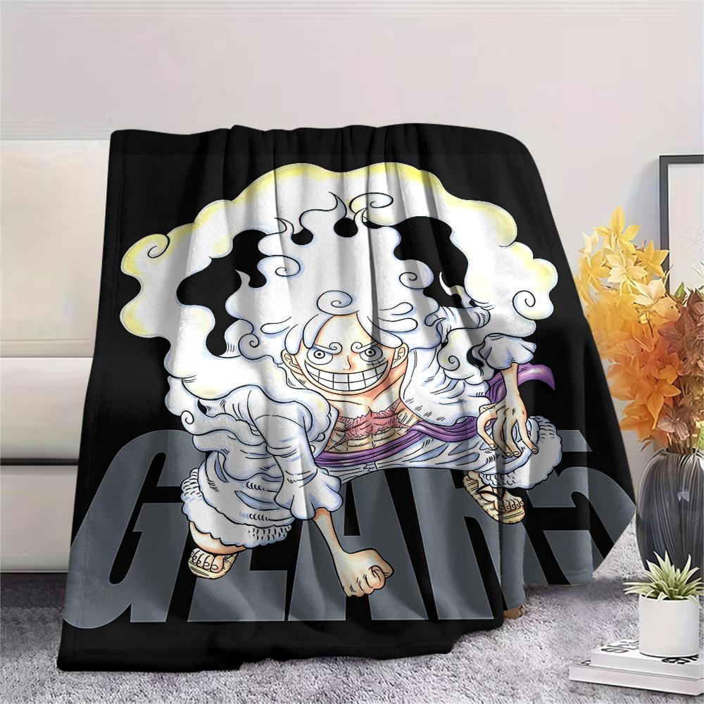 One Piece Charakter Print Flaneldecke, Hohe Qualität, Bequem für alle Jahreszeiten, Heimdekoration, Wärme und Komfort, Perfekt für Weihnachtsgeschenke