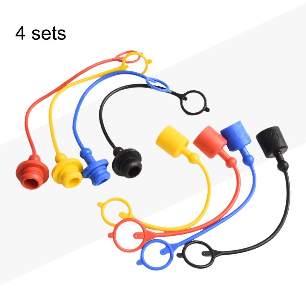 4 Pairs Hydraulic Quick Coupler Male Dust Cap Female Plug Cover PVC Rubber Protection For PARKER6600 AEROQUIP5600