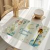 6PC Placemat Set, Rectangular Linen Fabric Placemats, Machine Washable, Moonlight Lamp Print