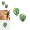 Exquisite Green Leaf Earrings For Women Alloy Material Summer Chic