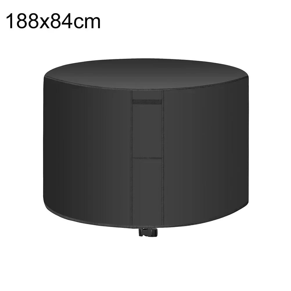 Outdoor Table Cover Round Furniture Cover Adjustable Drawstring Compact Storage Bag Easy To Clean Material Patio Decoration