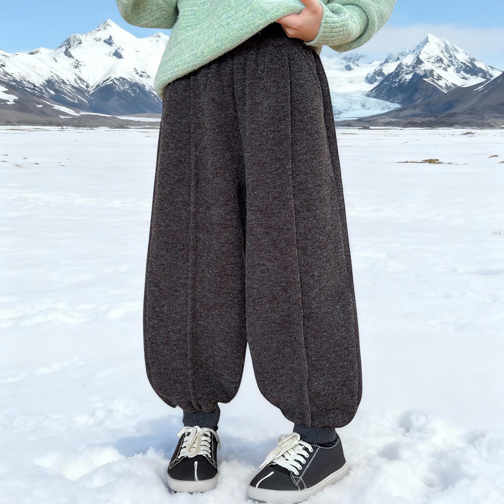 

Yuchen Girls Fleece-Lined Sports Joggers - Winter 2025 New Arrival Size 170