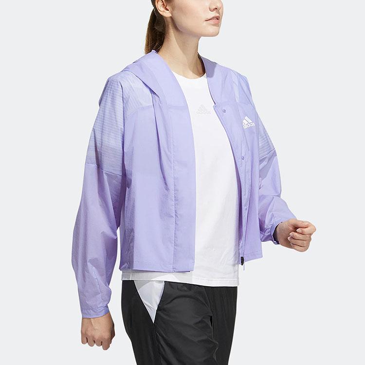 Adidas WX AOP WB Printed Zip Hoodie Jacket Women Jackets Purple HF2479