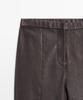 Masimodutti Elastic Detail Napa Leather Leggings