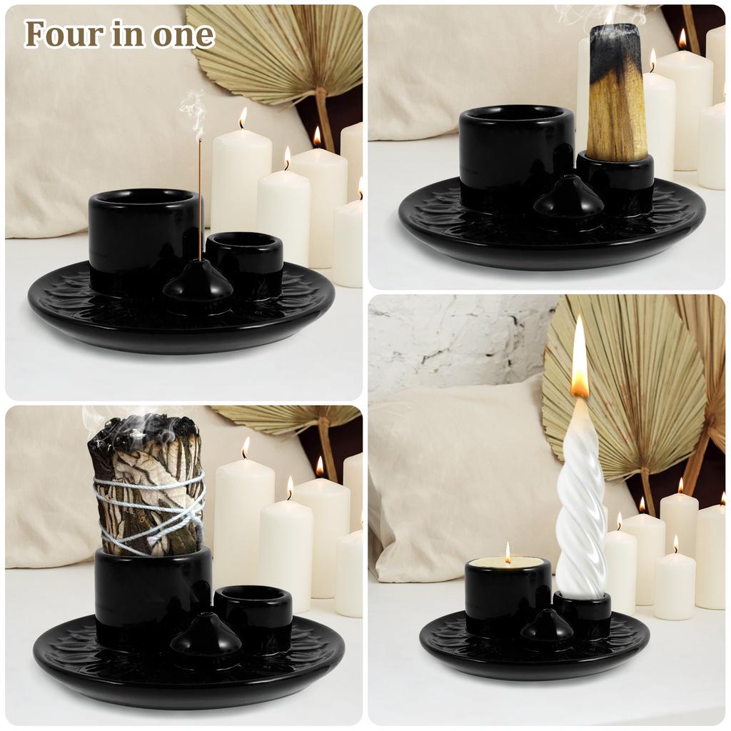 Palo Santo Sticks Holder Ceramic Palo Santo Burner Multi-Purpose Incense Burner Candle Holder Elegant Incense Burner Holder