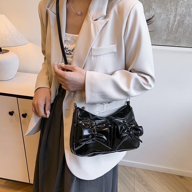 New Fashion Trend Ballet Bow Pleated Design Underarm Bag High-end Texture Versatile Shoulder Messenger Bag