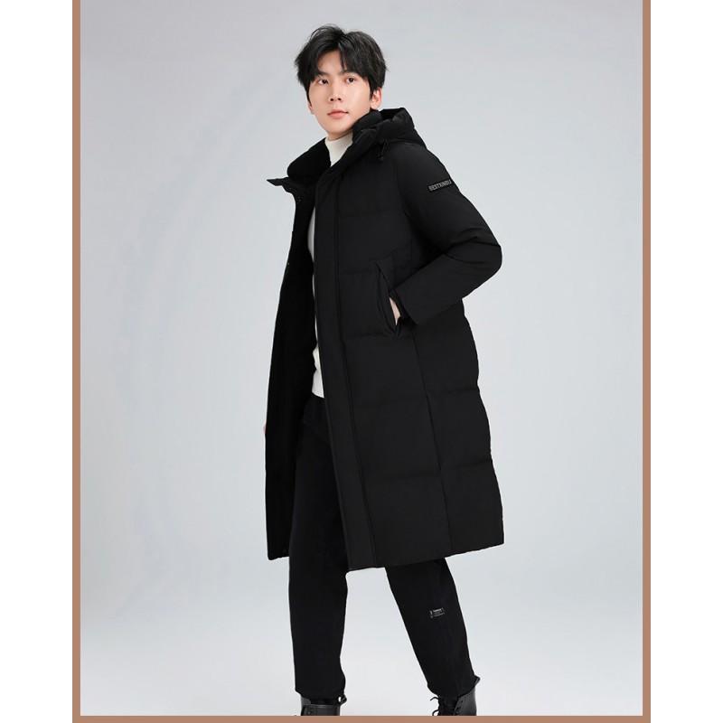 Women Men Long Winter Down Coat Over Knee Loose Thick White Duck 90% Fill Power Warm Outdoor Parka