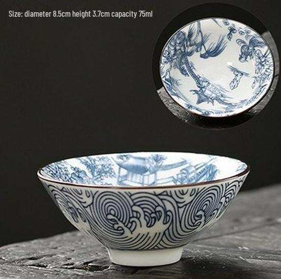 Blau-weiße Douli-Teetasse aus Porzellan für Kung-Fu-Tee