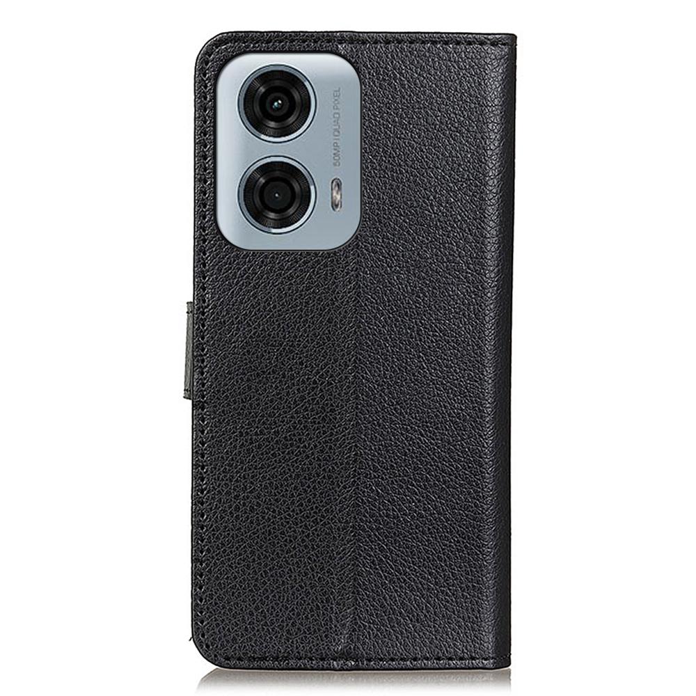 For Motorola Moto E14 4G/G04 4G/G04s 4G/G24 4G Case Litchi Texture Stand Phone Protective Cover