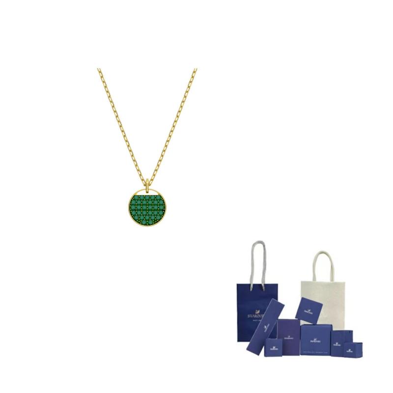 Swarovski Bella V Emerald Crystal Gold Chain Necklace F-Original Brand Box And Bag