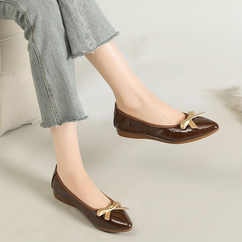 Spring Autumn Patent Leather Woman Flats Shoes Ballets Fashion Office Ladies Female Girl Ballerina Dress Shoes Loafers WSH5335