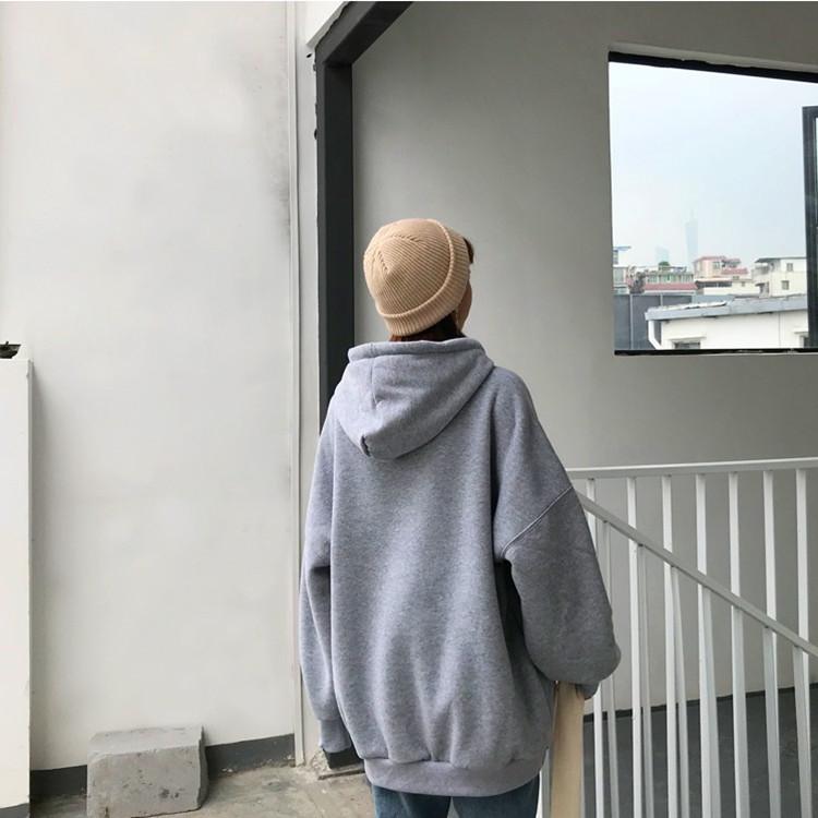 Sweat à capuche chaud et doux pour femme, pull épais rembourré, décontracté, polyvalent, rétro, simple, littéraire, pour étudiantes, ample, paresseux, coupe-vent, hiver