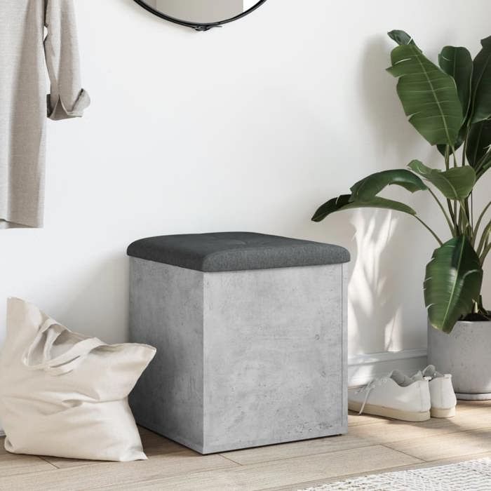 VidaXL Banc de Rangement, Coffre de Rangement avec Coussin, Organisateur de Vêtements Jouets Couloir Salon, Moderne, Gris 835036