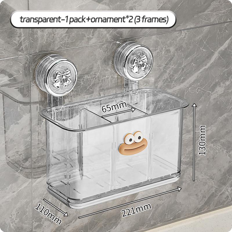 Bathroom Shelf Cosmetics Storage Rack Suction Cup Non Perforated Wall Mounted Storage Box Household Storage