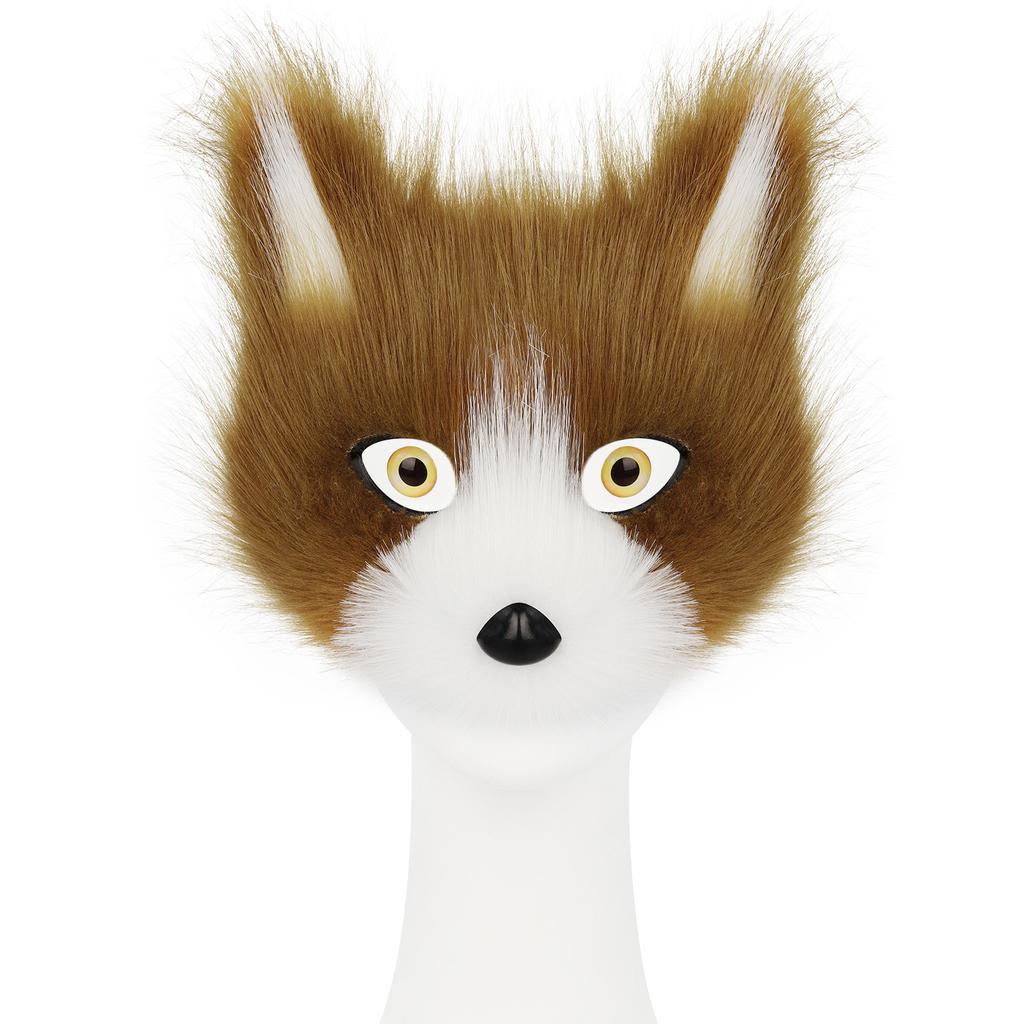 Halloween Series Anti-fox Fur Cat Fox Half Face Mask with Eyes Cosplay Cat Face Mask Accessories